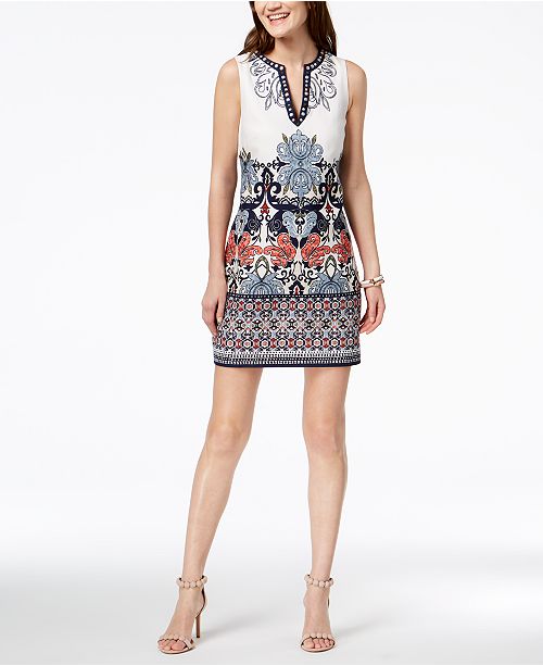 Laundry By Shelli Segal Embroidered Shift Dress Reviews Dresses Women Macy S