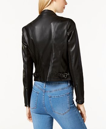 French Connection Faux Leather Waterfall Jacket Macy s