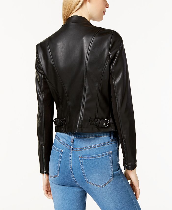French Connection Faux-Leather Waterfall Jacket - Macy's