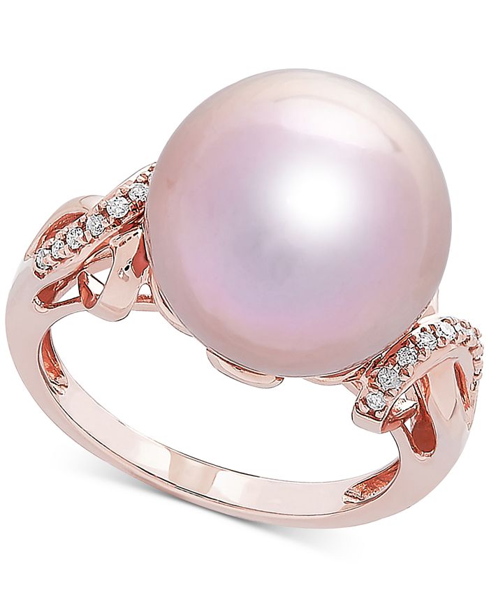 Honora - Cultured Ming Pearl (13mm) & Diamond Accent Ring in 14k Rose Gold