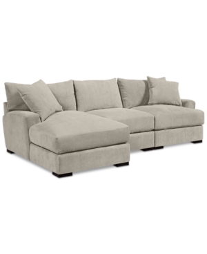 FURNITURE CLOSEOUT! RHYDER 3-PC. FABRIC SECTIONAL SOFA WITH CHAISE, CREATED FOR MACY'S