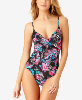 Anne Cole - That's A Wrap Printed Wrap-Front One-Piece Swimsuit