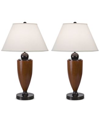 Kathy Ireland - Set of 2 Wood Column Table Lamp