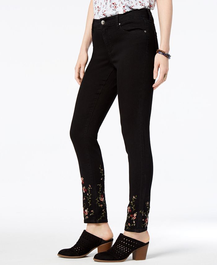 Style & Co Embroidered Skinny Jeans, Created for Macy's & Reviews ...