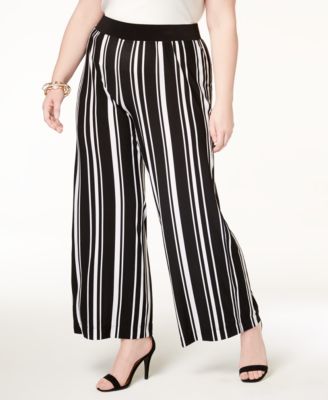 plus size striped pants