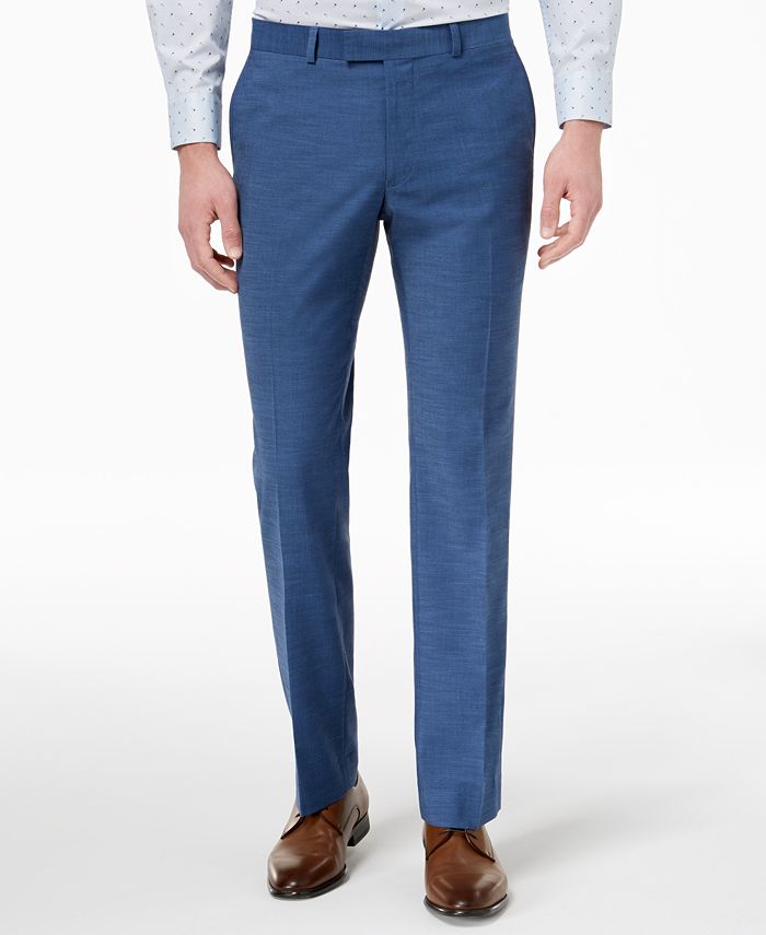 Nick Graham Men's Slim-Fit Stretch New Blue Solid Suit - Macy's