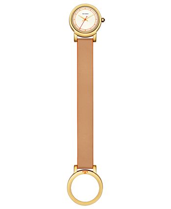 Tory Burch Women s Ellsworth Beige Leather Strap Watch 36mm Macy s