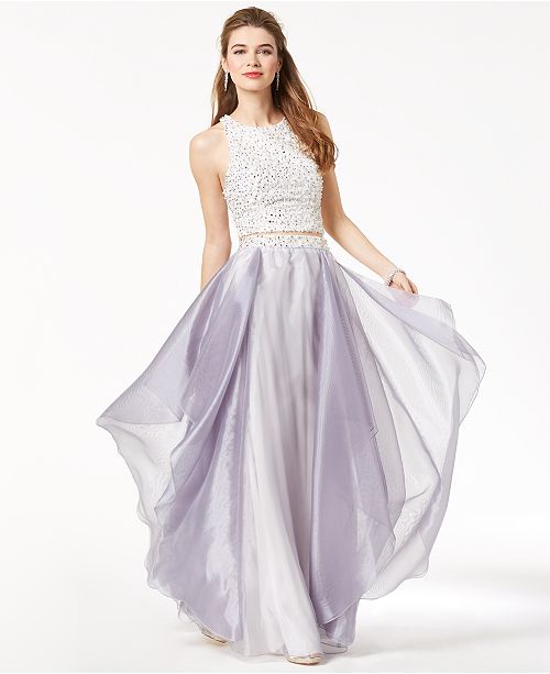Say Yes to the Prom Juniors' 2-Pc. Embellished Gown, Created for Macy's ...