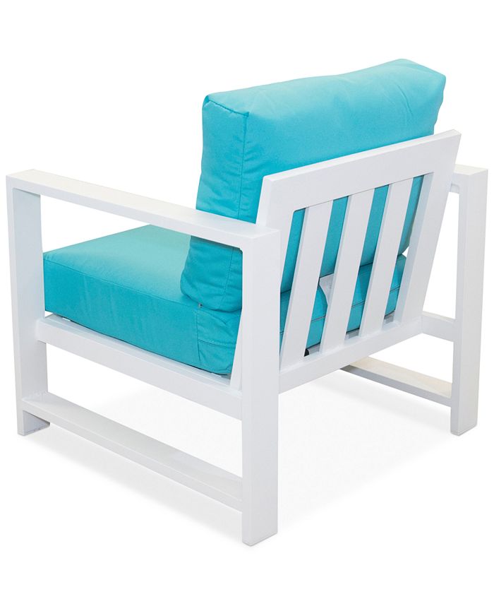 Furniture CLOSEOUT! Aruba Blue Aluminum Outdoor Club Chair with