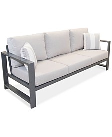 Aruba Grey Aluminum Outdoor Sofa with Sunbrella® Cushion, Created for Macy's