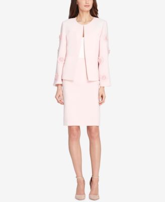 Tahari ASL - Floral-Appliqu&eacute; Skirt Suit