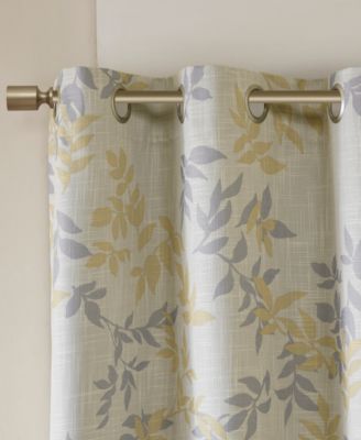 Julie Botanical Blackout Curtain Panel for Bedroom, Grommet Top Single Curtain for Living Room, Width 50 length 95 inches, Yellow Window Panel