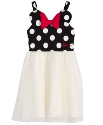Disney Little Girls Minnie Mouse Polka Dot & Mesh Dress