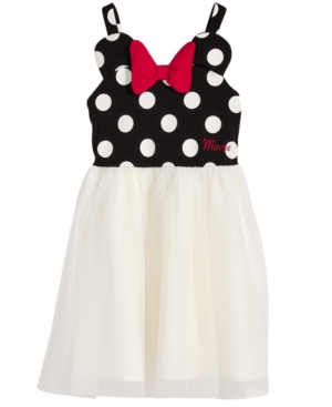 Disney's Little Girls Minnie Mouse Polka Dot & Mesh Dress