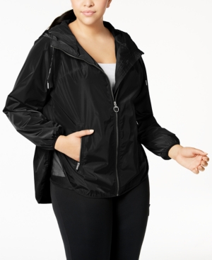 Calvin Klein Calvin Klein Performance Plus Size Spectator Crossover-Back  Hooded Rain Jacket from Macys.com | SheFinds