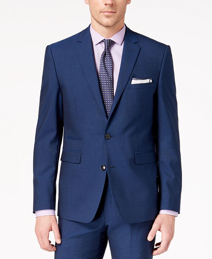 Vince Camuto Men's Slim-Fit Stretch Blue Solid Suit - Macy's