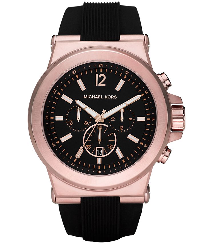 Michael Kors Men's Chronograph Dylan Black Silicone Strap Watch 48mm MK8184  & Reviews - All Watches - Jewelry & Watches - Macy's
