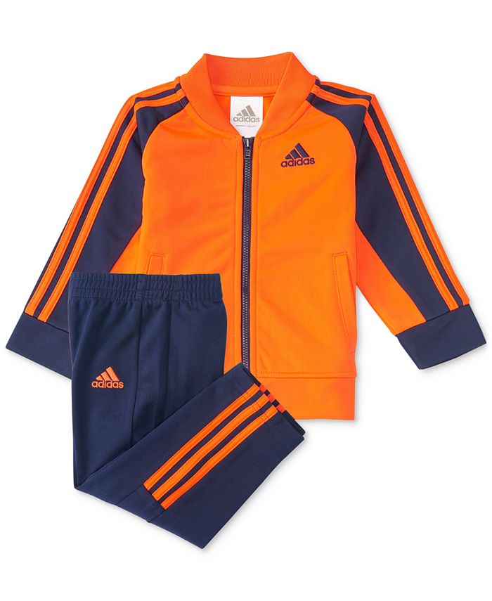 Orange adidas hot sale tracksuit baby