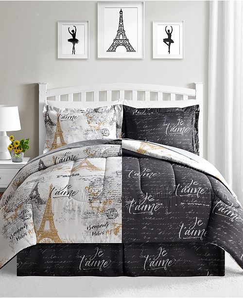 Fairfield Square Collection Paris Gold 8 Pc Reversible Comforter