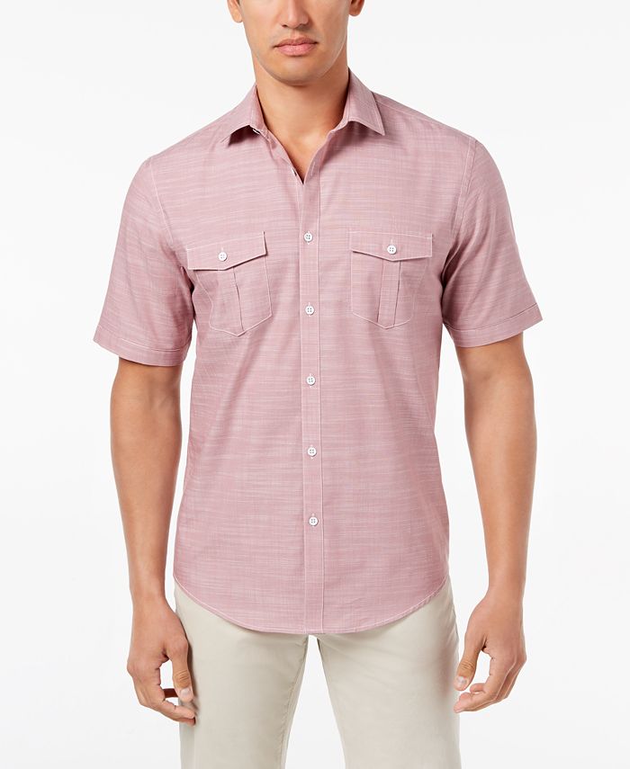 Alfani Men's Warren Textured Short Sleeve Shirt, Created for Macy's ...