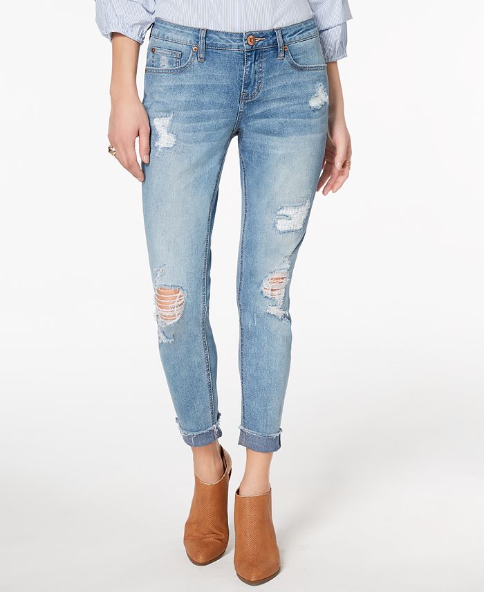 Rampage Juniors' Ripped Skinny Jeans - Macy's