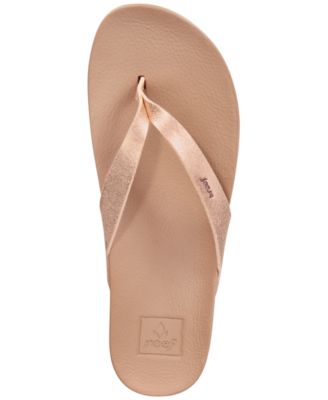 reef rose gold flip flops