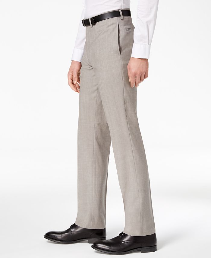 Calvin Klein CLOSEOUT! Men's XFit Stretch Light Gray Solid SlimFit