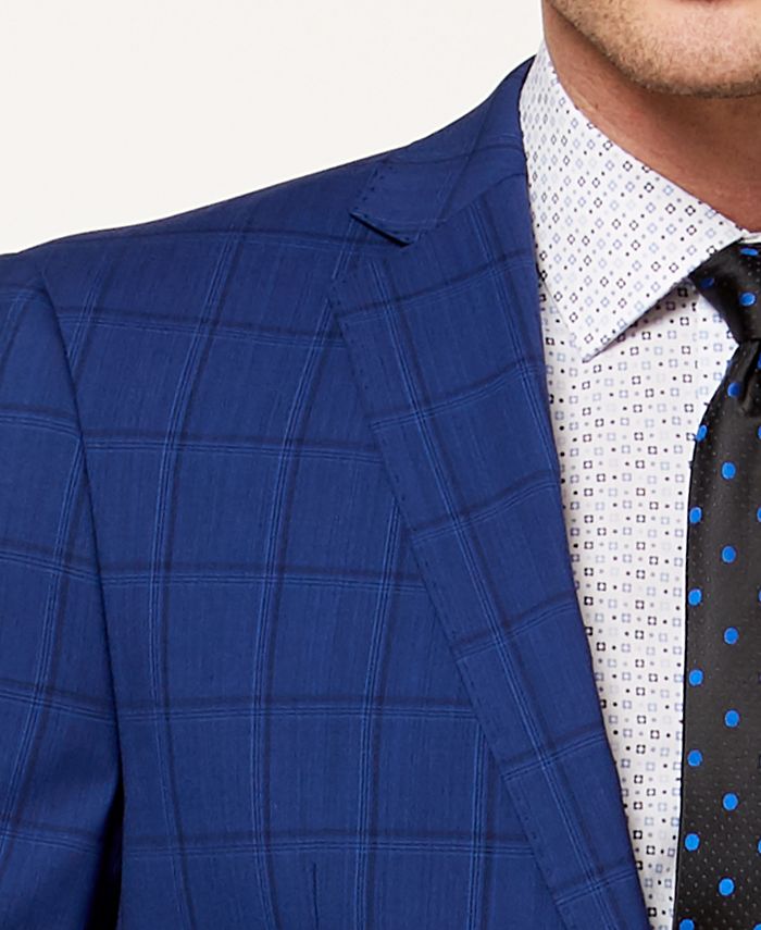 Tallia Brick and Blue Window Pane Suit VSGE2SQX0086 (SIZE 38S ONLY) main image 0