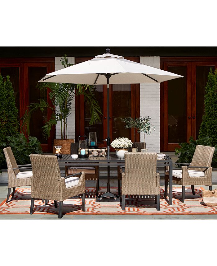 Furniture CLOSEOUT! Genevieve Outdoor Aluminum & Wicker 9Pc. Dining