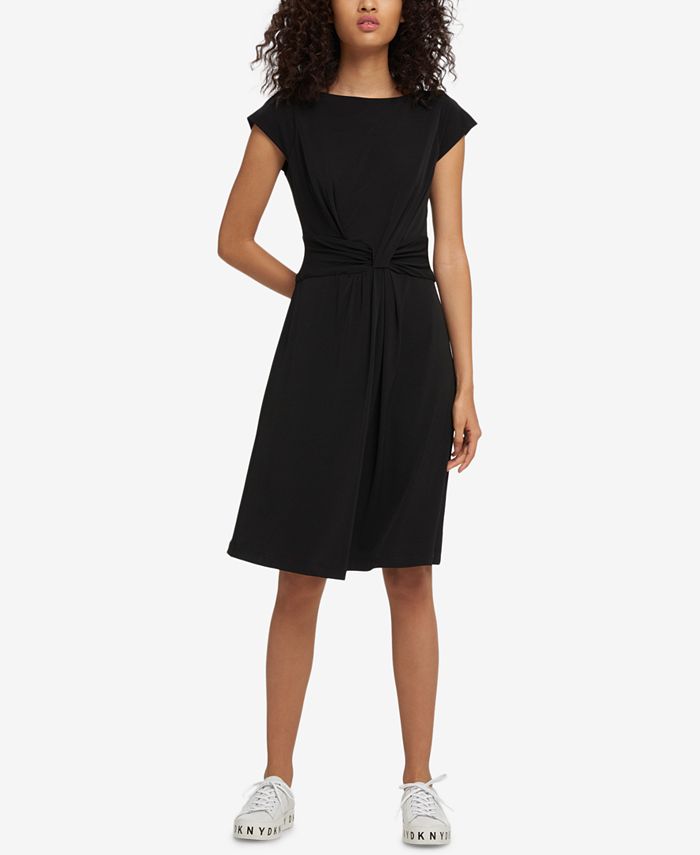 donna karan twist front dress