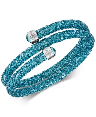 Swarovski - Silver-Tone Blue Stone & Crystal Rock Coil Bracelet