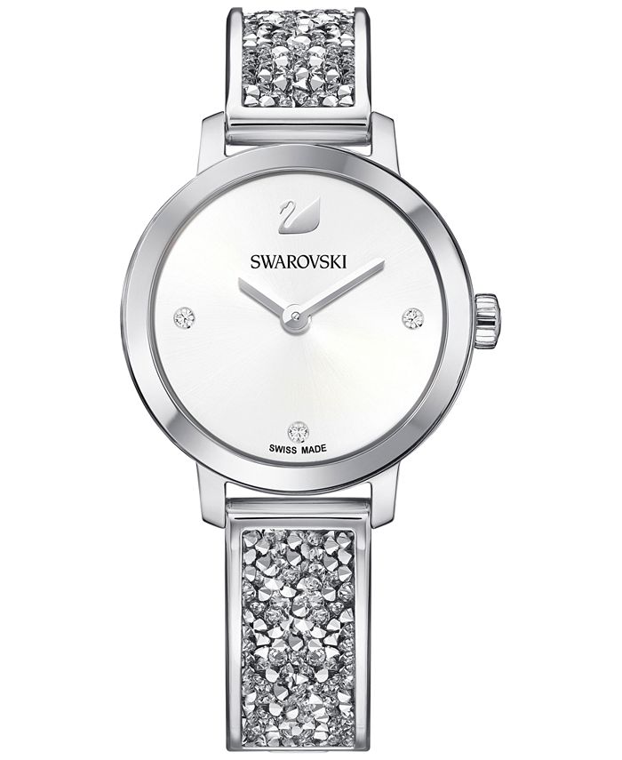pueblo atención Kakadu Swarovski Women's Swiss Cosmic Rock Crystal Silver-Tone Bracelet Watch 29mm  - Macy's