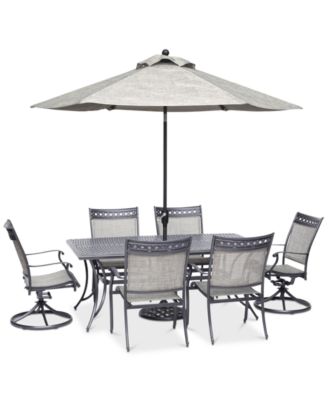 Vintage II Outdoor Cast Aluminum 7-Pc. Dining Set (72" x 38" Table, 4 Sling Dining Chairs & 2 Sling Swivel Chairs), Created for Macy's