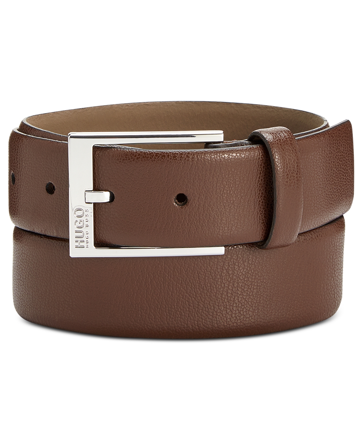 Shop Hugo Men's Gellot Leather Belt In Khaki