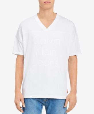Calvin Klein Jeans - Men's Athletic Collage Mesh-Panel Logo-Print V-Neck T-Shirt