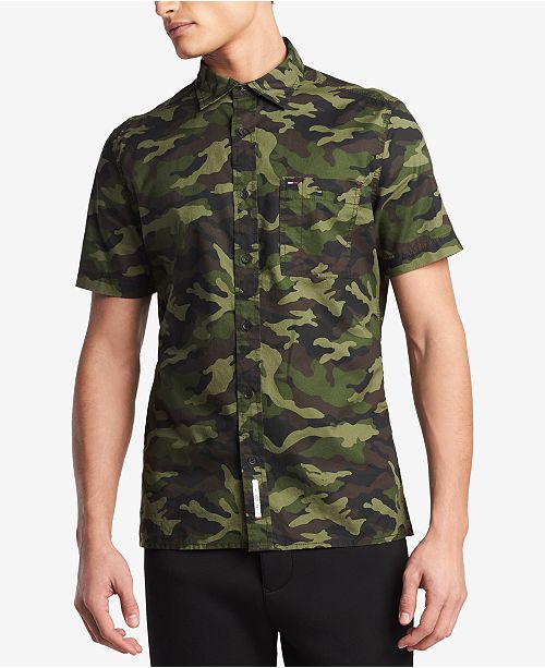 Tommy Hilfiger Men S Patrick Camo Print Shirt Reviews Casual