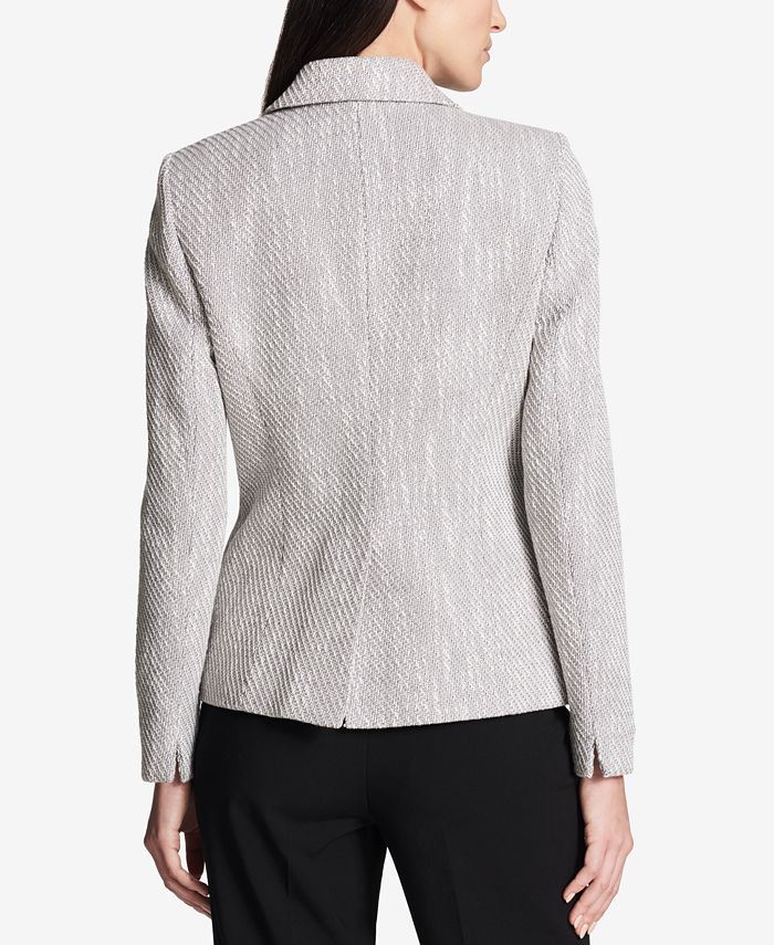 Calvin Klein One-Button Tweed Blazer - Macy's
