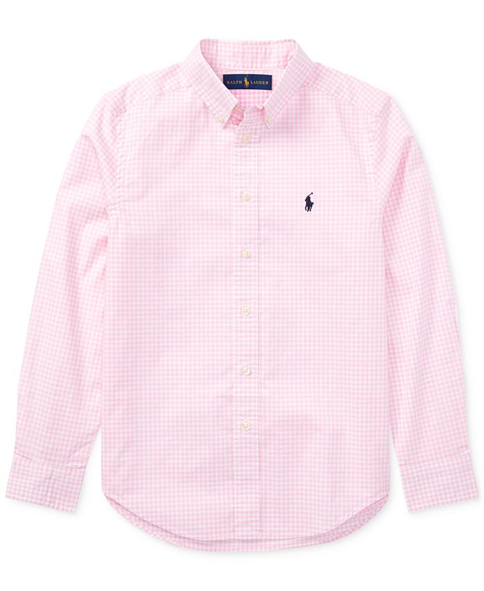 Polo Ralph Lauren Gingham Cotton Shirt, Big Boys - Macy's