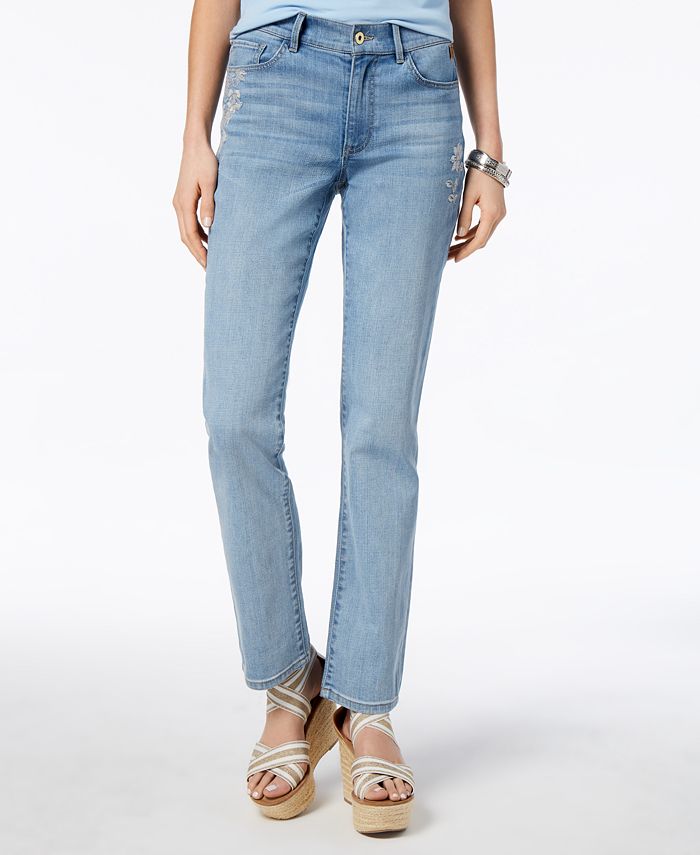 Tommy Hilfiger Embroidered Straight-Leg Jeans, Created for Macy's - Macy's