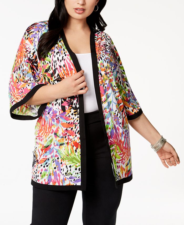 Belldini Plus Size Printed Kimono Cardigan Macy s
