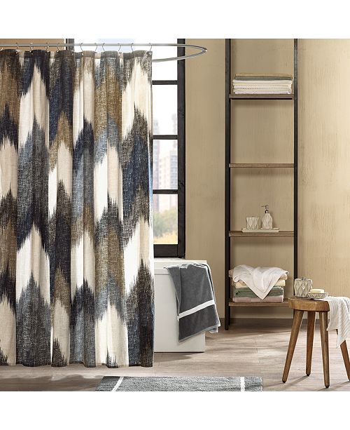 Ink Ivy Alpine Cotton 72 X 72 Broken Chevron Print Shower