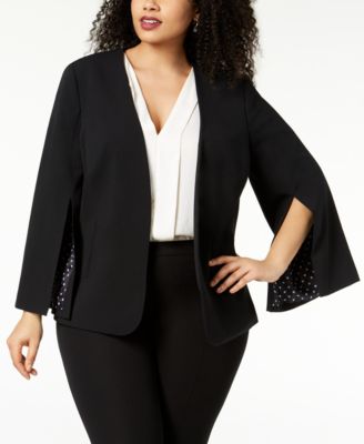 Nine West - Plus Size Split-Sleeve Blazer