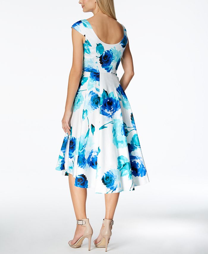 Calvin Klein Cotton Printed Fit & Flare Dress - Macy's