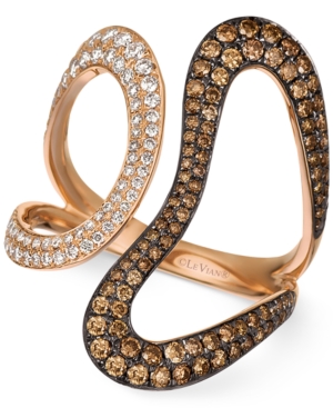 image of Le Vian Chocolatier Diamond Contemporary Swirl Ring (1 ct. t.w.) in 14k Rose Gold