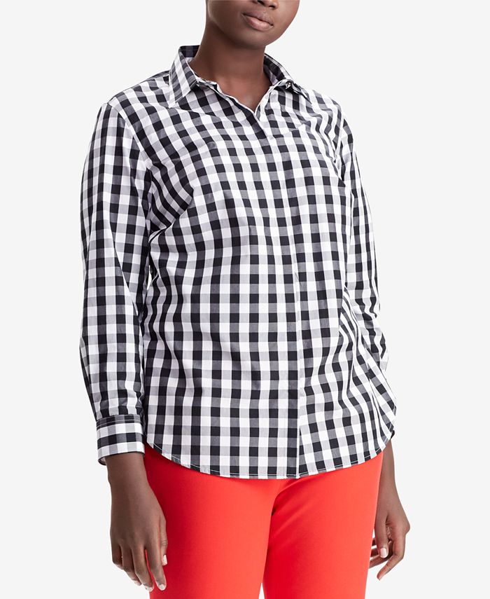 Lauren Ralph Lauren Plus Size Gingham Cotton Shirt Macy's