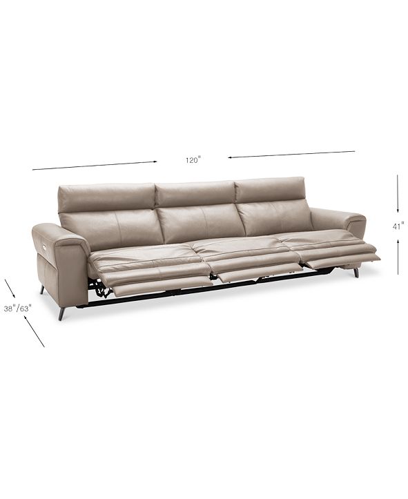 Furniture CLOSEOUT! Raymere 3Pc. Leather Sectional Sofa With 3 Power