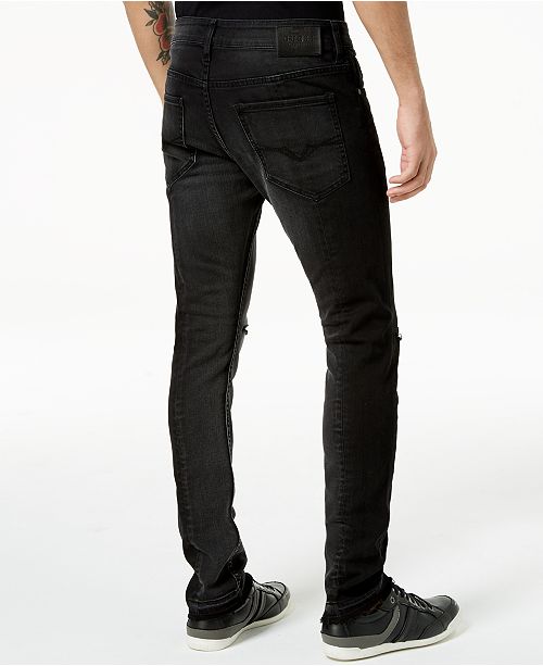 GUESS Men's Ripped Skinny Fit Stretch Jeans & Reviews - Jeans - Men ...