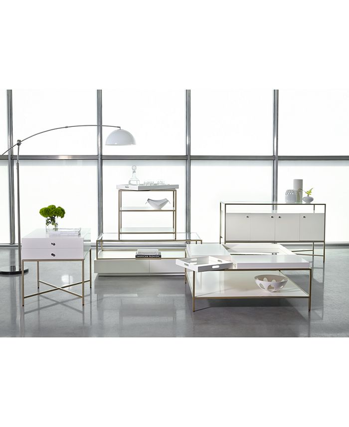 Palliser Delano Glass Top 2Drawer Rectangular Coffee Table Macy's