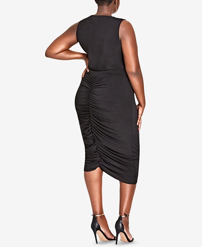 City Chic Trendy Plus Size Ruched Bodycon Dress - Macy's