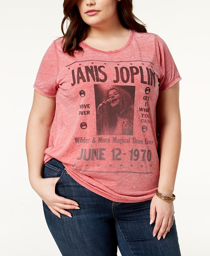Lucky Brand Trendy Plus Size Janis Joplin T-Shirt - Macy's